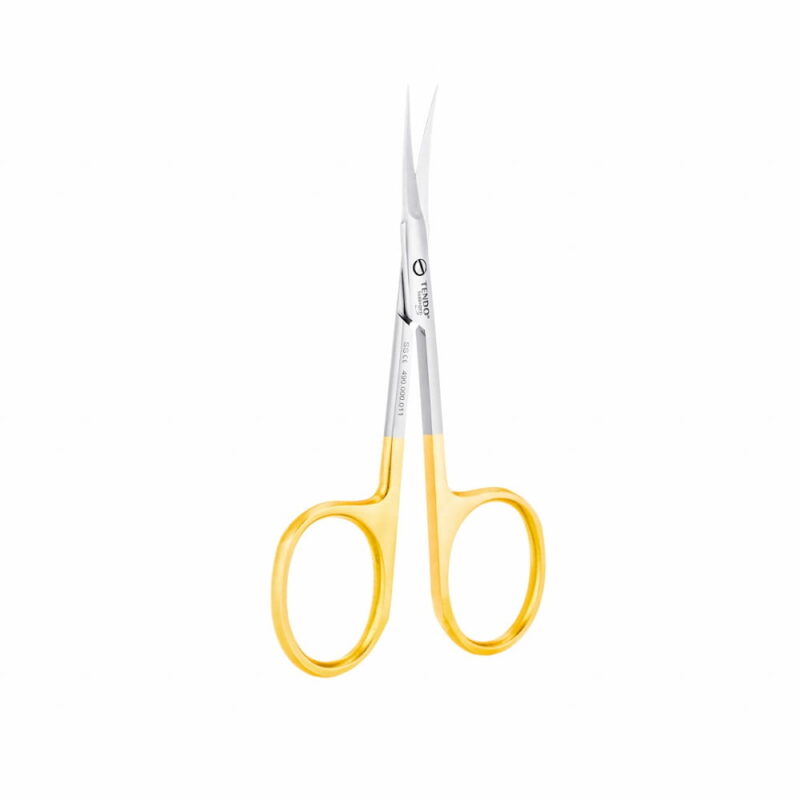 Tendo Solingen nail cuticle scissors, curved, Gold Line