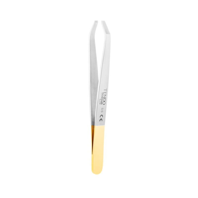 Tendo® Solingen eyebrow shaping tweezers in the shape of TC Gold tongs
