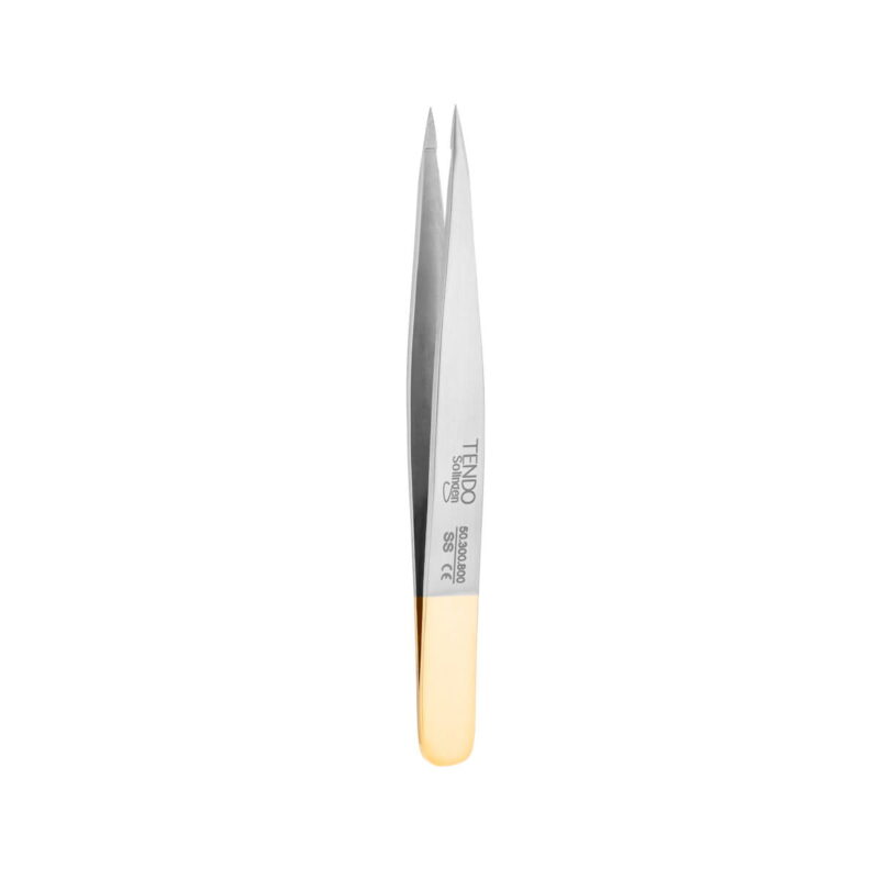 Tendo® Solingen Gold pointed eyelash tweezers
